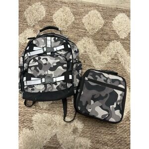 Pottery Barn Kids Size Small Camo Backpack And Matching Lunch Box